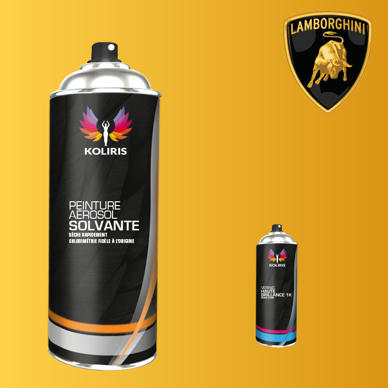 Pack 2 aérosols peinture voiture solvant Lamborghini 400ml - Carenciel