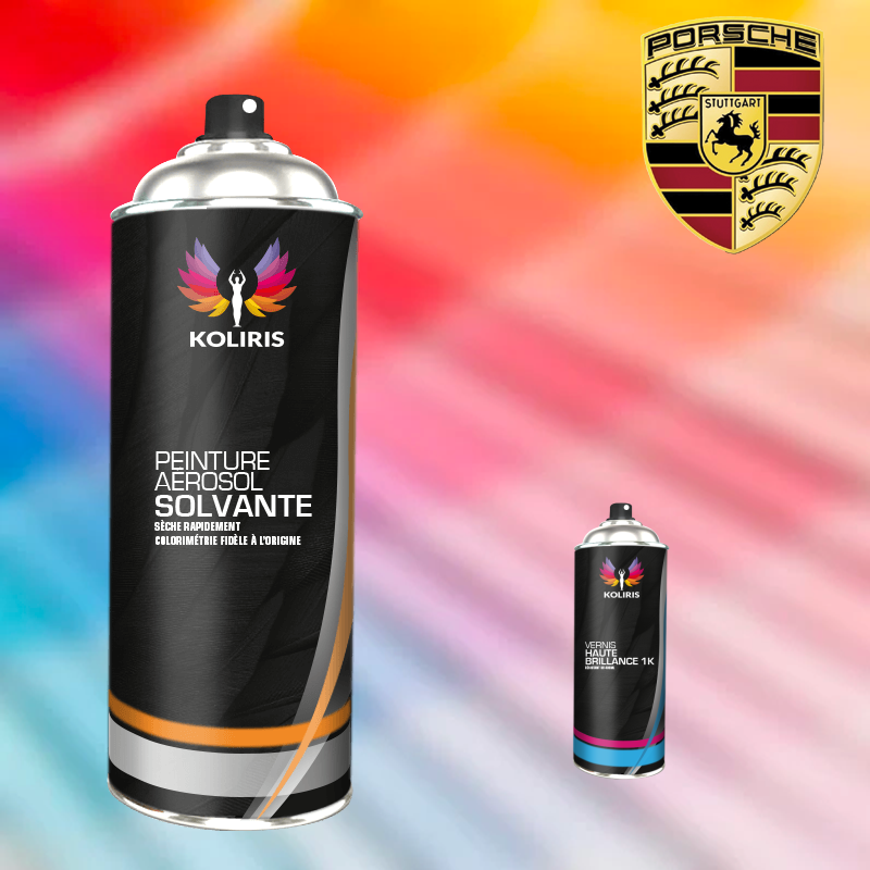 Pack 2 aérosols peinture voiture solvant Porsche 400ml