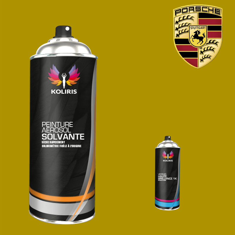 Pack 2 aérosols peinture voiture solvant Porsche 400ml