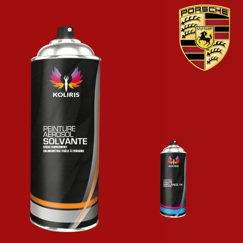 Pack 2 aérosols peinture voiture solvant Porsche 400ml