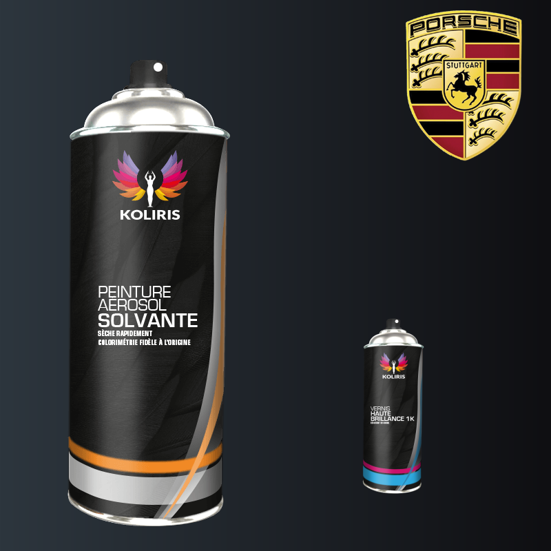 Pack 2 aérosols peinture voiture solvant Porsche 400ml