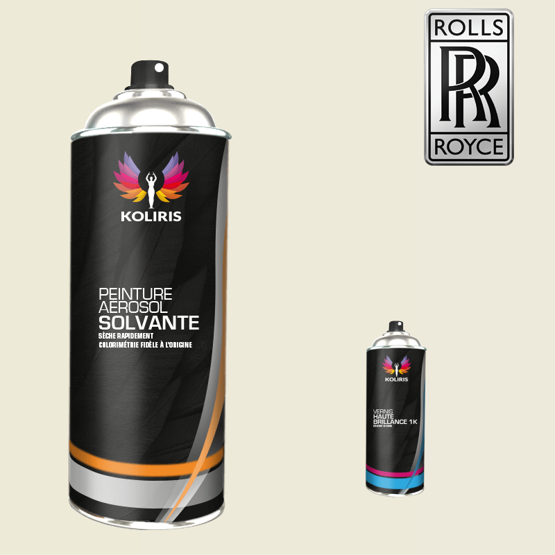 Pack 2 aérosols peinture voiture solvant Rolls Royce