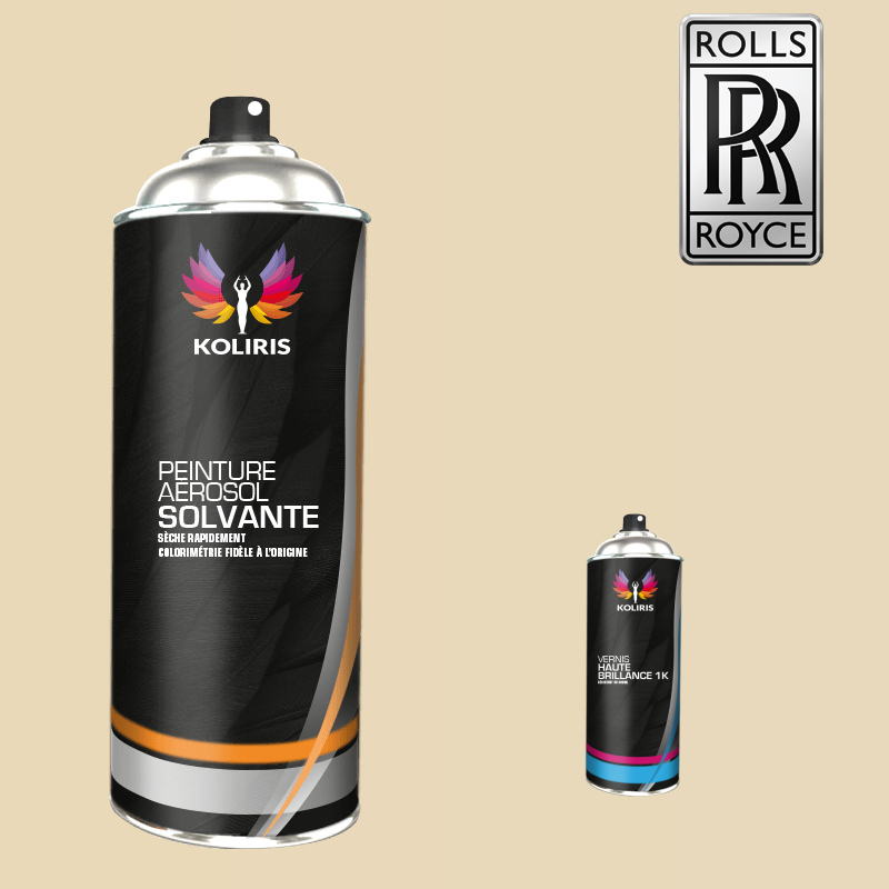 Pack 2 aérosols peinture voiture solvant Rolls Royce