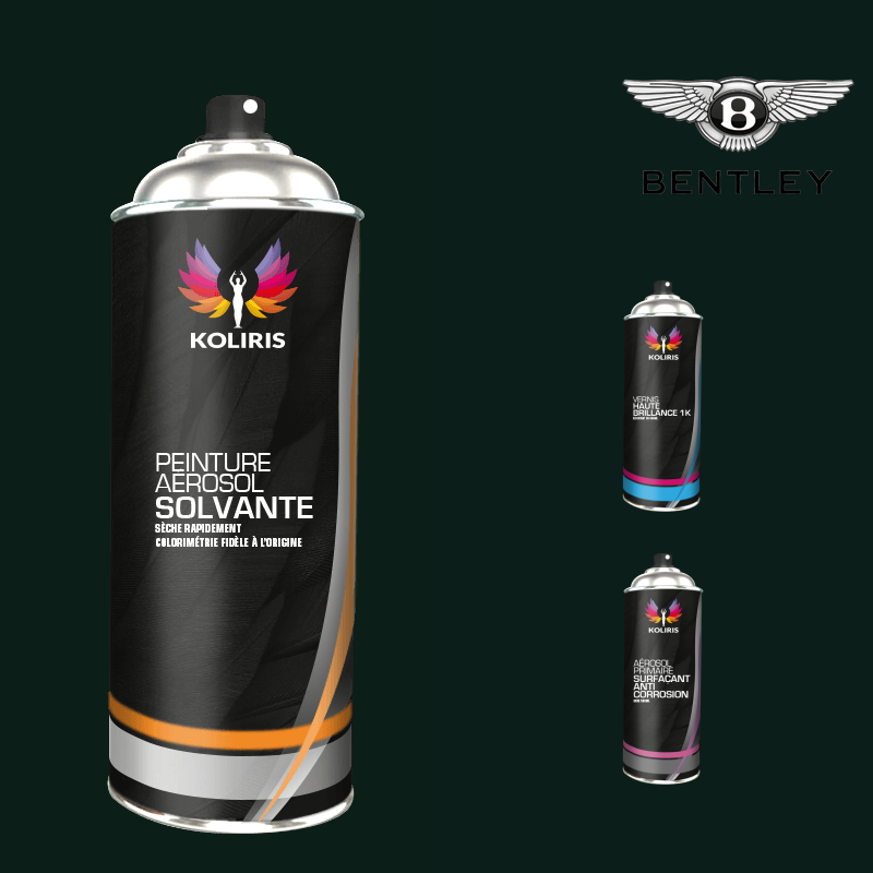 Pack 3 aérosols peinture voiture solvant Bentley 400ml