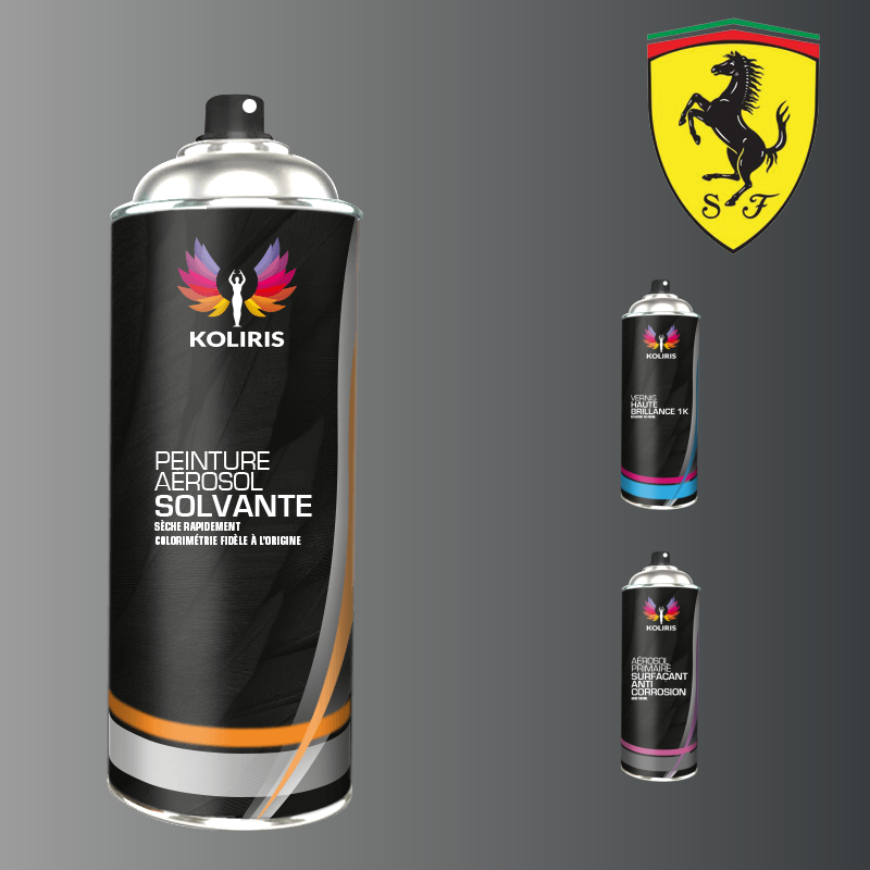 Pack 3 aérosols peinture voiture solvant Ferrari