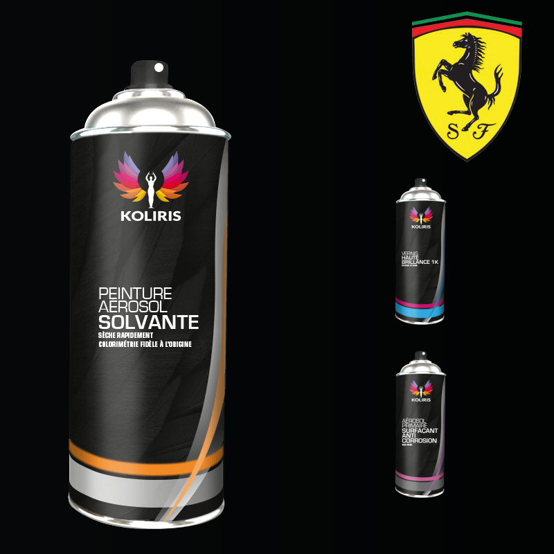 Pack 3 aérosols peinture voiture solvant Ferrari
