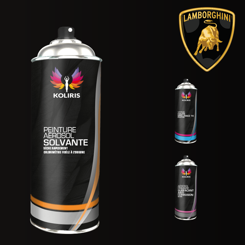 Pack 3 aérosols peinture voiture solvant Lamborghini 400ml