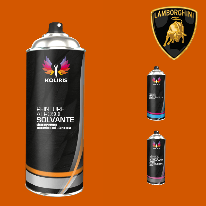 Pack 3 aérosols peinture voiture solvant Lamborghini 400ml