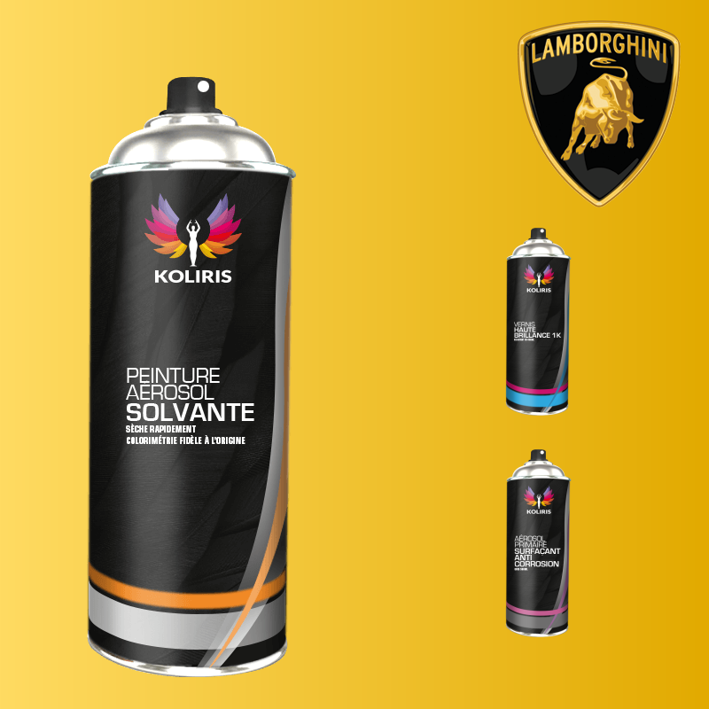 Pack 3 aérosols peinture voiture solvant Lamborghini 400ml