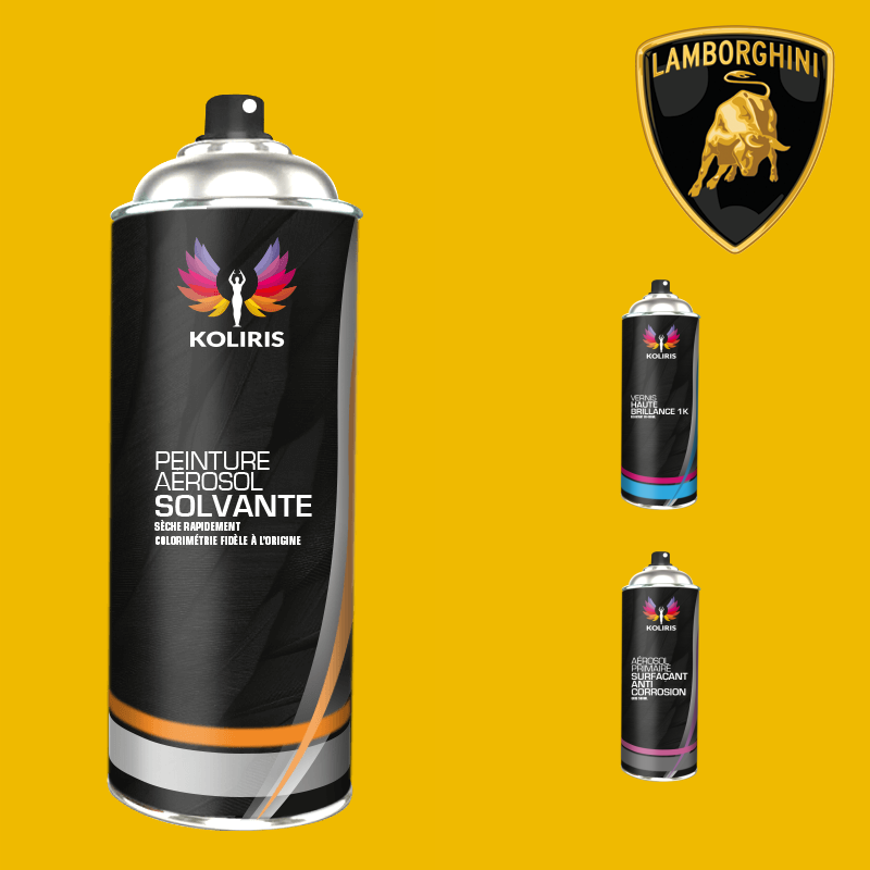 Pack 3 aérosols peinture voiture solvant Lamborghini 400ml