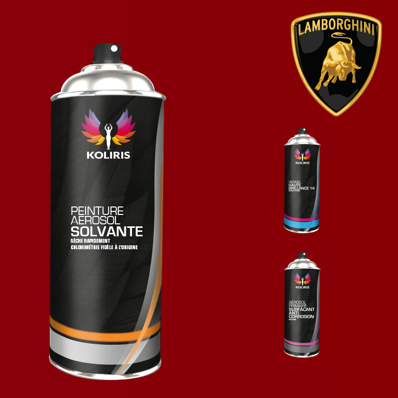 Pack 3 aérosols peinture voiture solvant Lamborghini 400ml