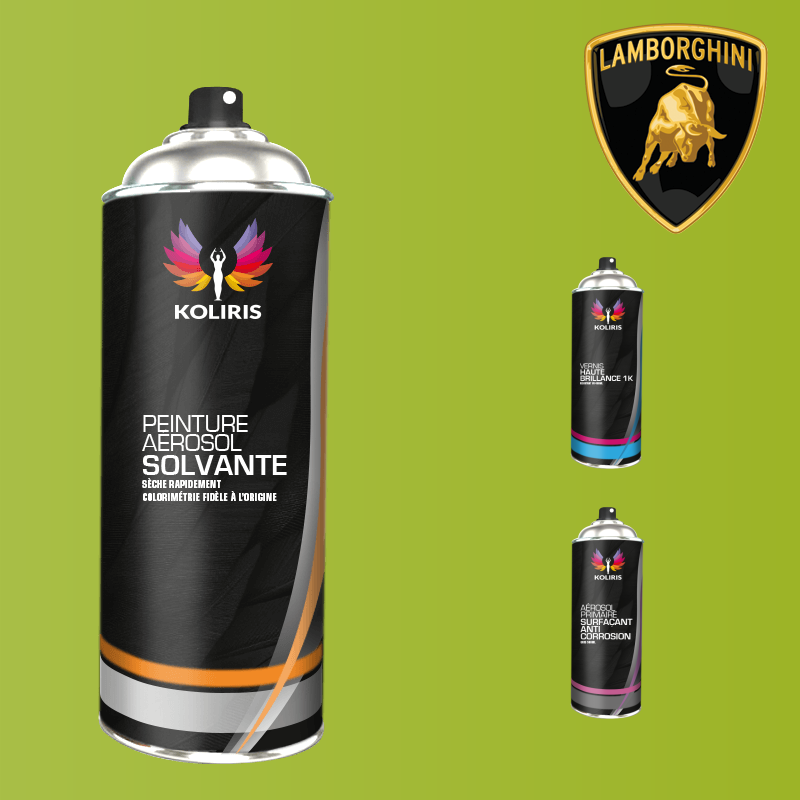 Pack 3 aérosols peinture voiture solvant Lamborghini 400ml