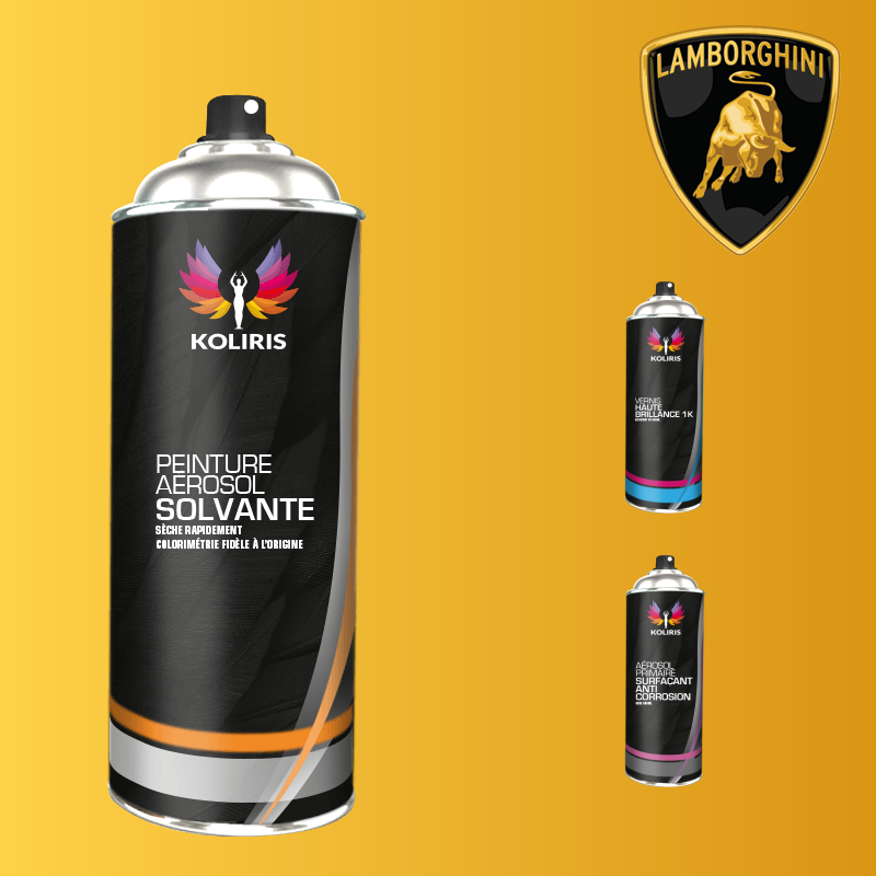 Pack 3 aérosols peinture voiture solvant Lamborghini 400ml