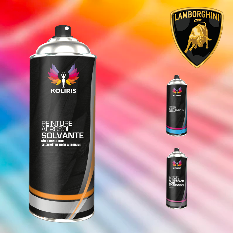 Pack 3 aérosols peinture voiture solvant Lamborghini 400ml