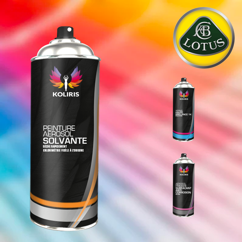 Pack 3 aérosols peinture voiture solvant Lotus