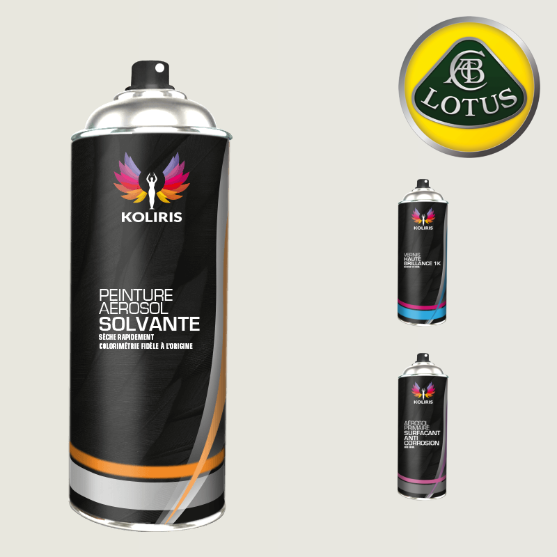 Pack 3 aérosols peinture voiture solvant Lotus