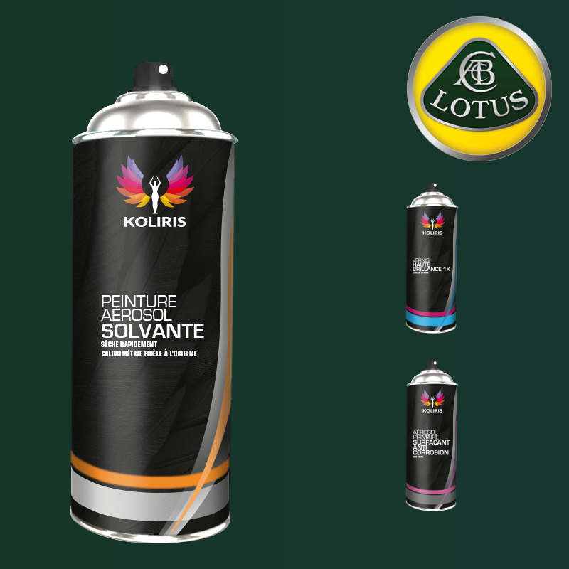 Pack 3 aérosols peinture voiture solvant Lotus