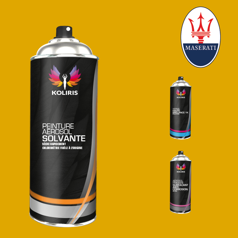 Pack 3 aérosols peinture voiture solvant Maserati 400ml