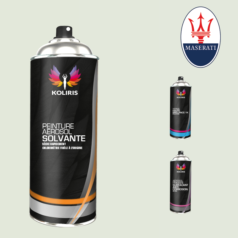 Pack 3 aérosols peinture voiture solvant Maserati 400ml