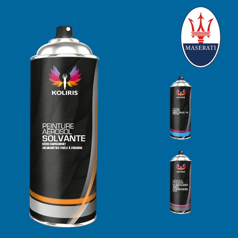 Pack 3 aérosols peinture voiture solvant Maserati 400ml