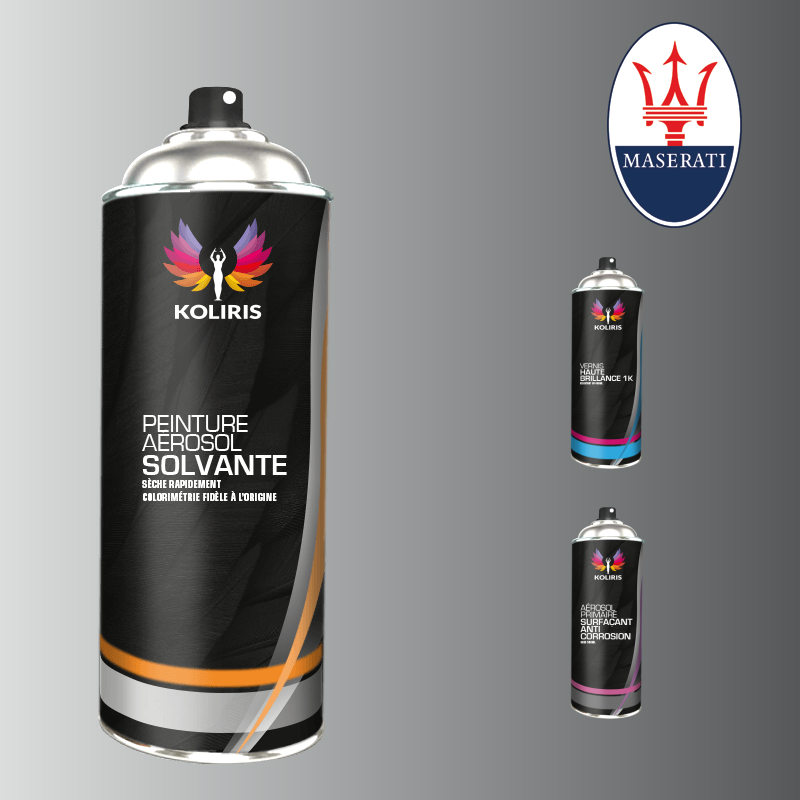 Pack 3 aérosols peinture voiture solvant Maserati 400ml