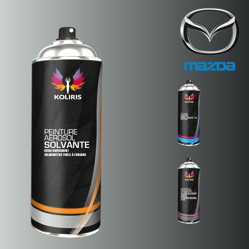 Pack 3 aérosols peinture voiture solvant Mazda 400ml - Carenciel