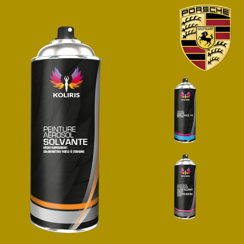 Pack 3 aérosols peinture voiture solvant Porsche