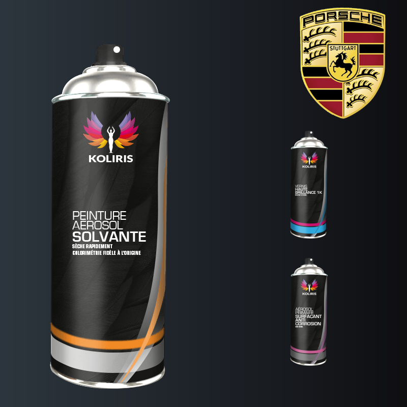 Pack 3 aérosols peinture voiture solvant Porsche