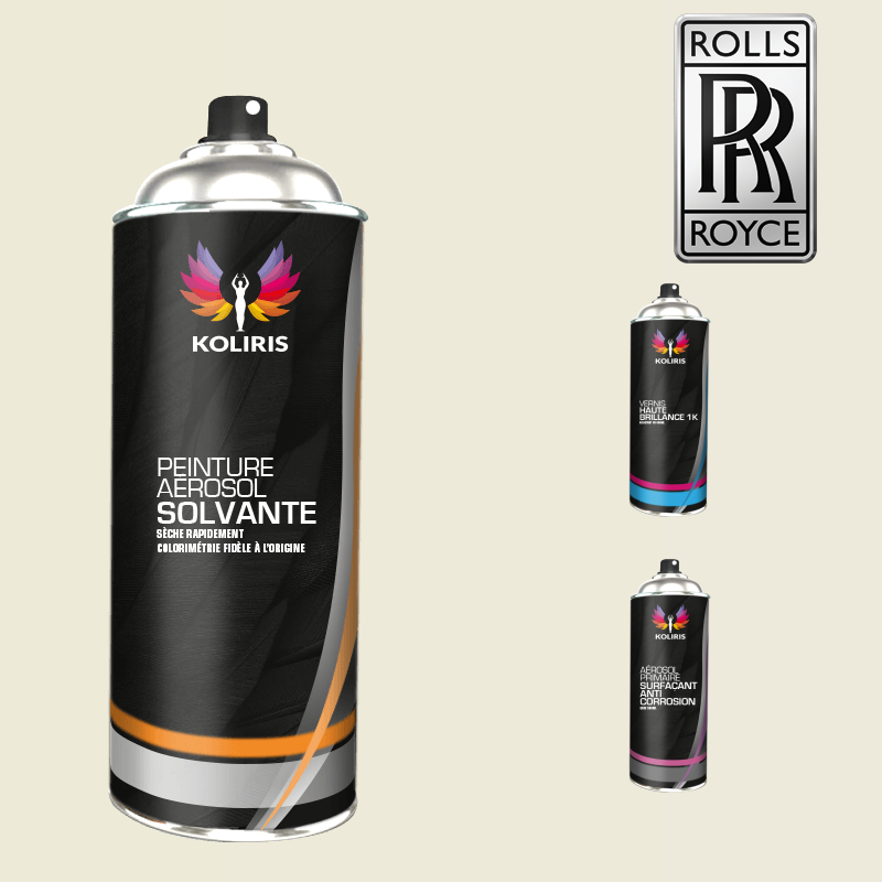 Pack 3 aérosols peinture voiture solvant Rolls Royce
