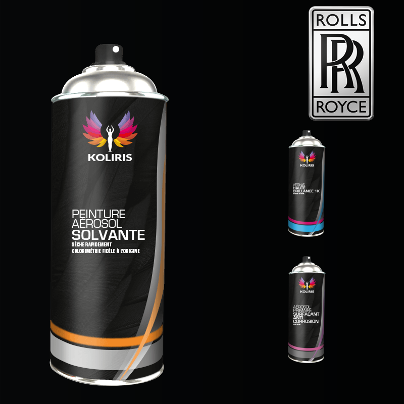 Pack 3 aérosols peinture voiture solvant Rolls Royce