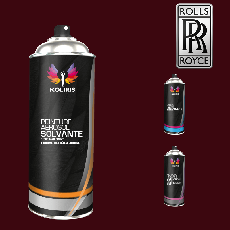 Pack 3 aérosols peinture voiture solvant Rolls Royce