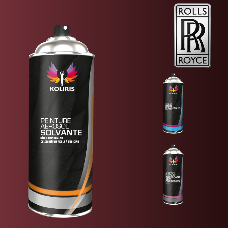 Pack 3 aérosols peinture voiture solvant Rolls Royce