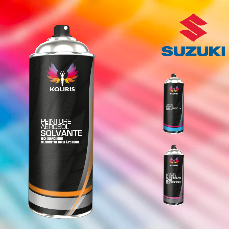 Pack 3 aérosols peinture voiture solvant Suzuki
