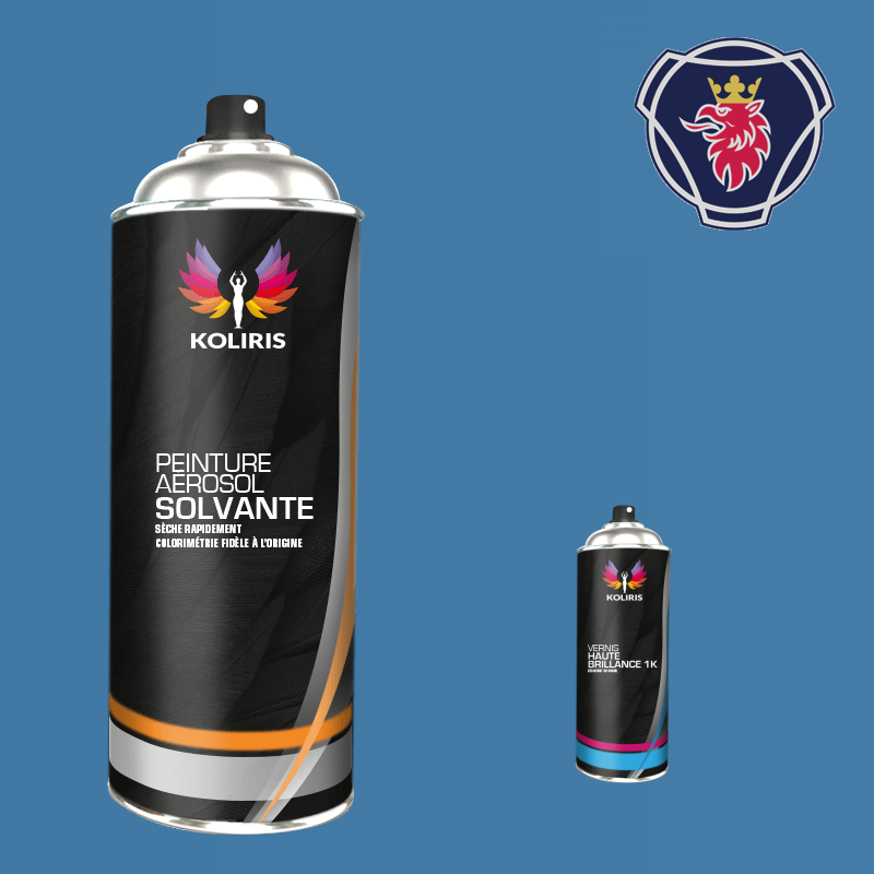 Pack 2 aérosols peinture utilitaire solvant Scania Vabis - Qualité professionnelle