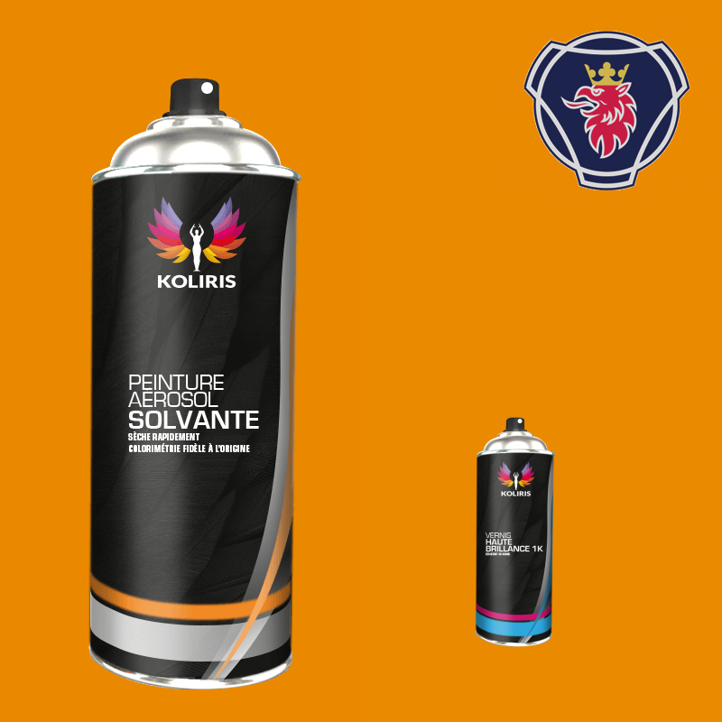 Pack 2 aérosols peinture utilitaire solvant Scania Vabis - Qualité professionnelle