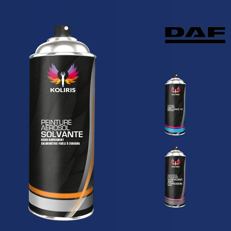 Pack 3 aérosols peinture utilitaire solvant Daf 400ml - Koliris