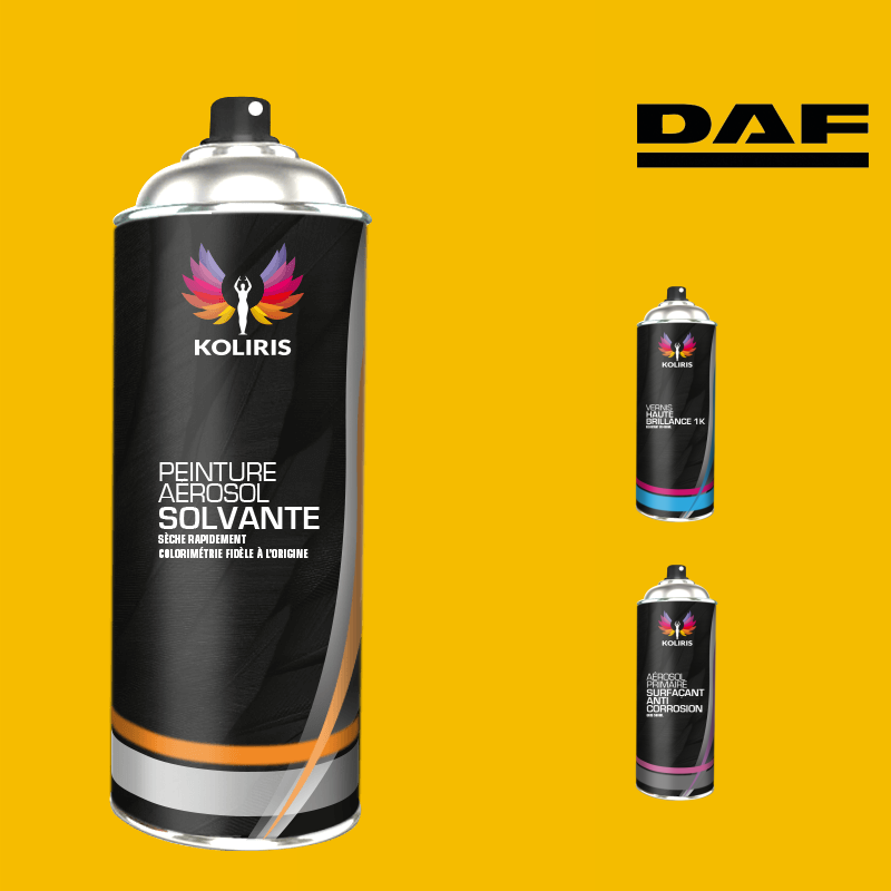 Pack 3 aérosols peinture utilitaire solvant Daf 400ml - Koliris