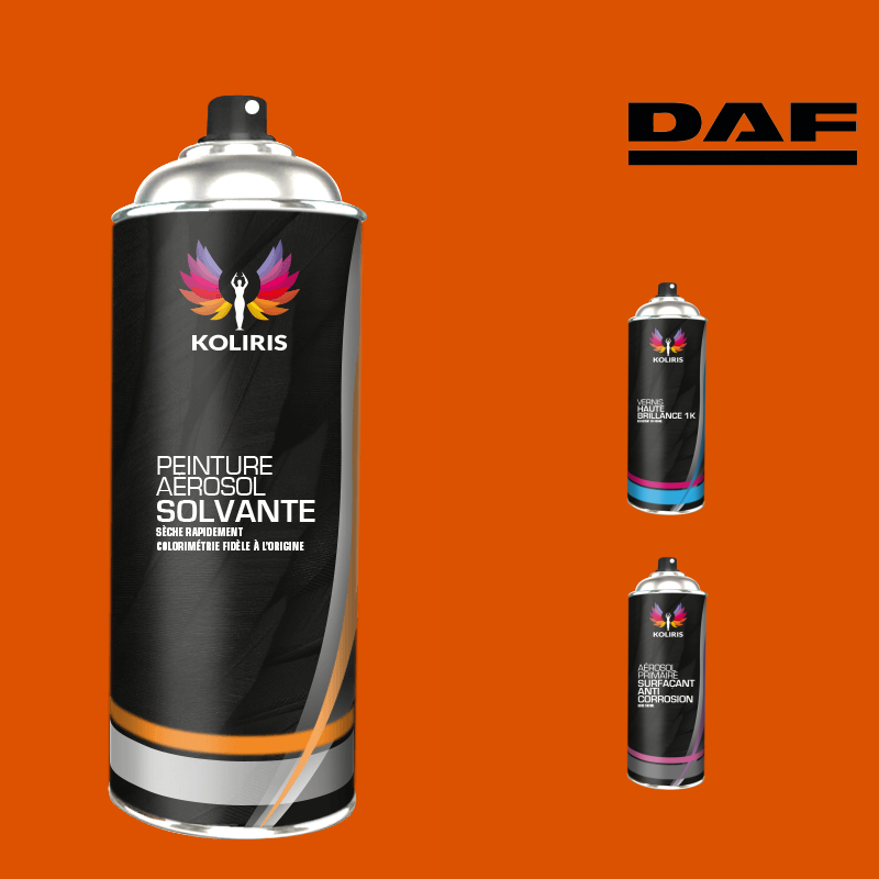 Pack 3 aérosols peinture utilitaire solvant Daf 400ml - Koliris