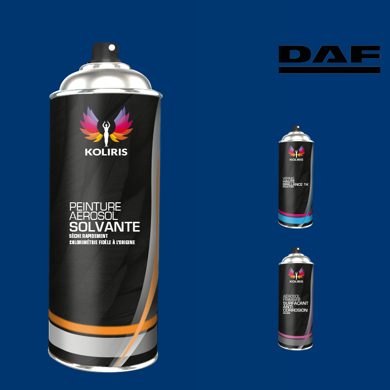Pack 3 aérosols peinture utilitaire solvant Daf 400ml - Koliris