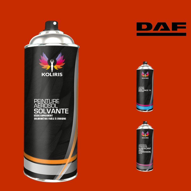 Pack 3 aérosols peinture utilitaire solvant Daf 400ml - Koliris