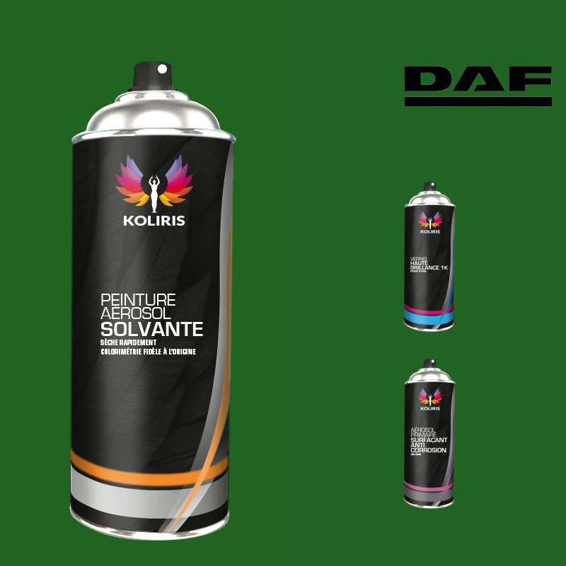 Pack 3 aérosols peinture utilitaire solvant Daf 400ml - Koliris