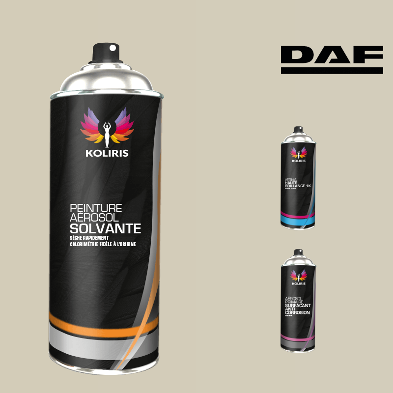 Pack 3 aérosols peinture utilitaire solvant Daf 400ml - Koliris
