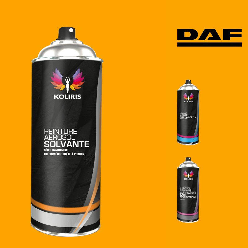 Pack 3 aérosols peinture utilitaire solvant Daf 400ml - Koliris