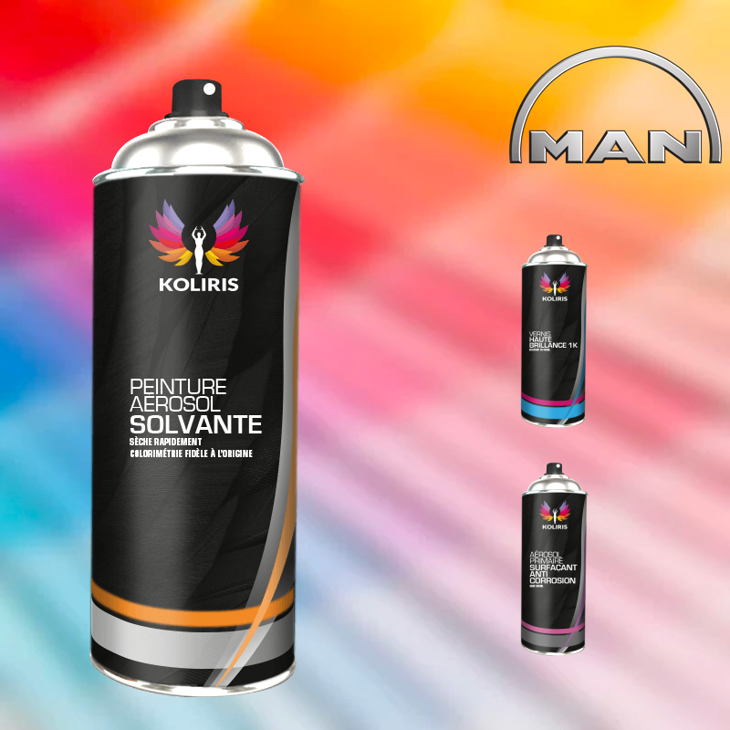 Pack 3 aérosols peinture utilitaire solvant Man 400ml - Carenciel