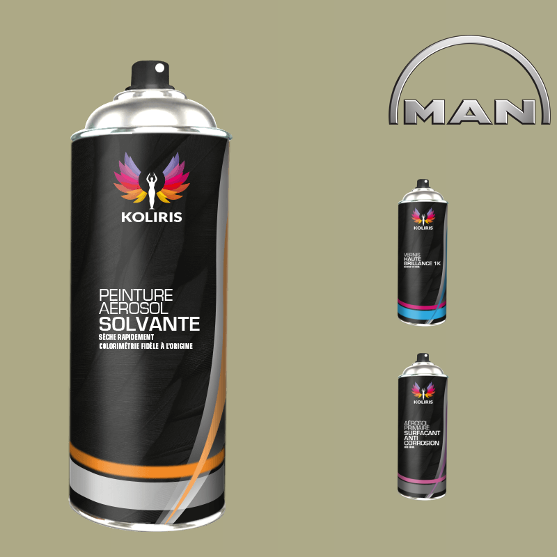 Pack 3 aérosols peinture utilitaire solvant Man 400ml - Carenciel