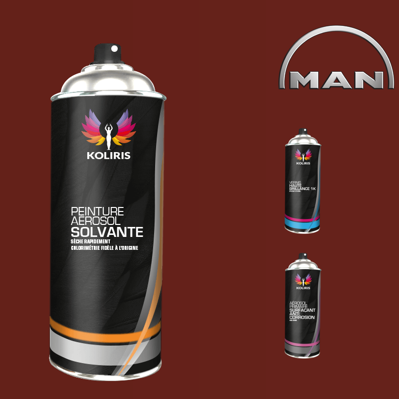 Pack 3 aérosols peinture utilitaire solvant Man 400ml - Carenciel