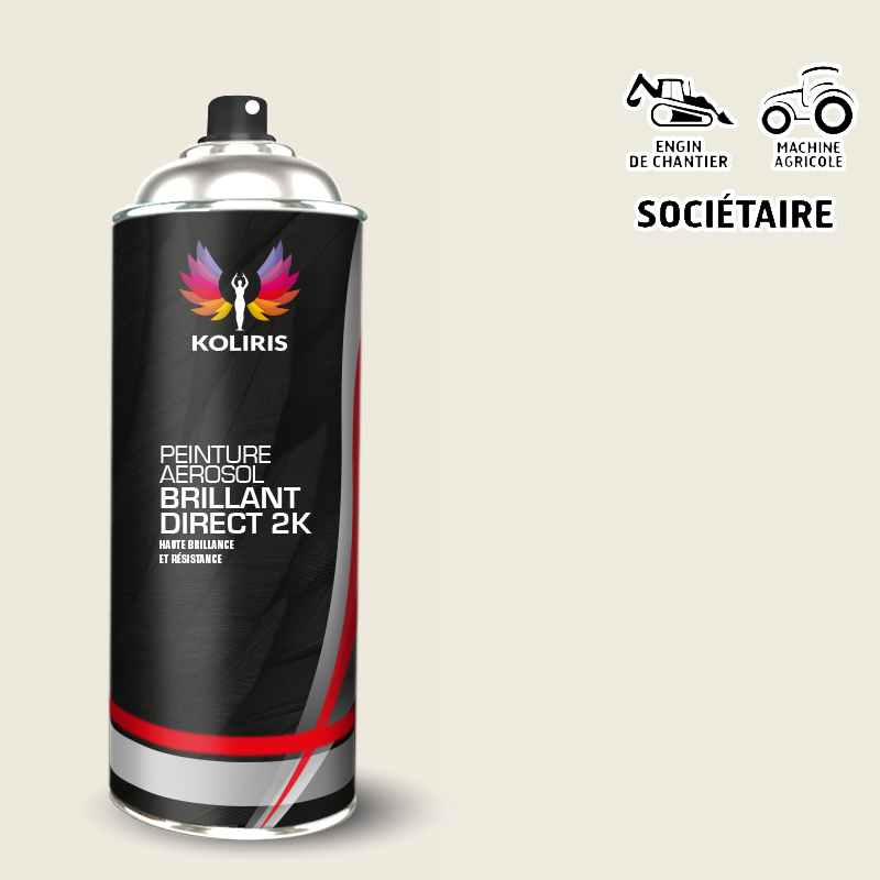 Bombe peinture 2K mat Agricole Engin chantier 400ml - Carenciel.pro