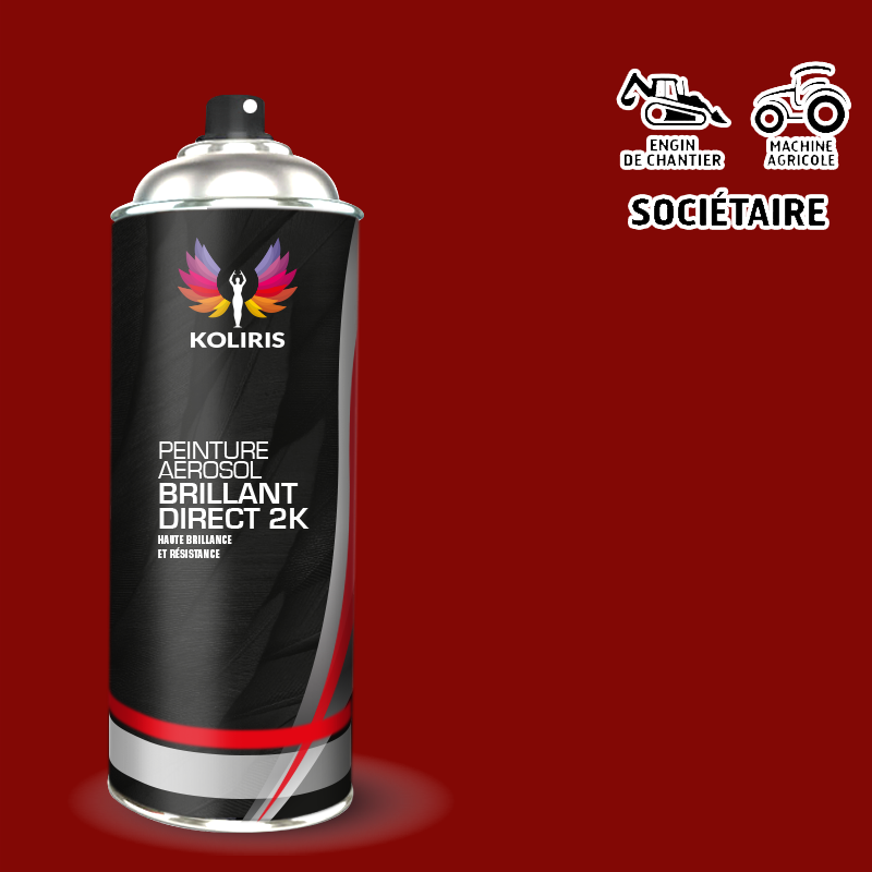 Bombe peinture 2K mat Agricole Engin chantier 400ml - Carenciel.pro