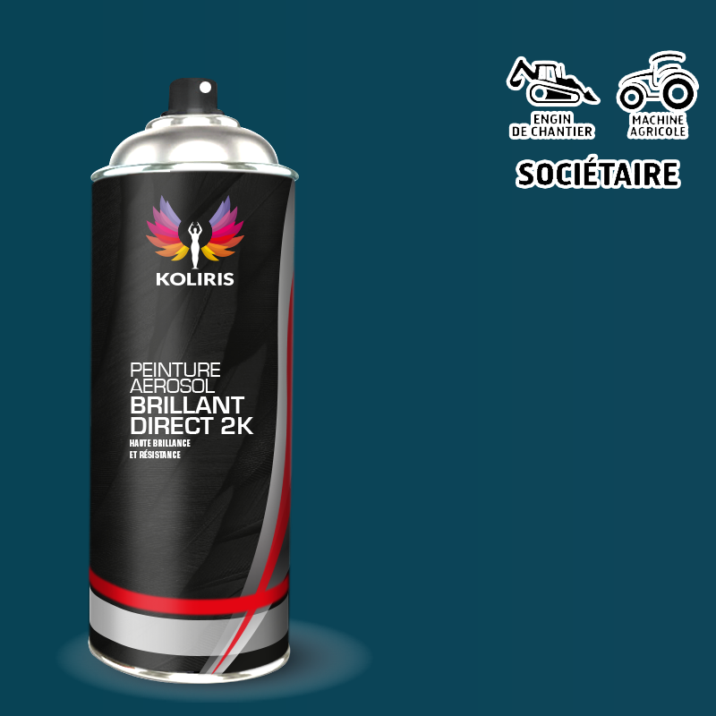 Bombe peinture 2K mat Agricole Engin chantier 400ml - Carenciel.pro