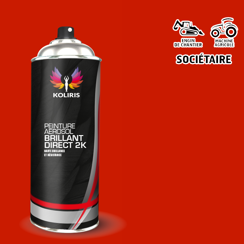 Bombe peinture 2K mat Agricole Engin chantier 400ml - Carenciel.pro